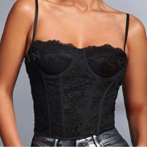 Lace Corset Black Tube Top, $3.99 Shipping